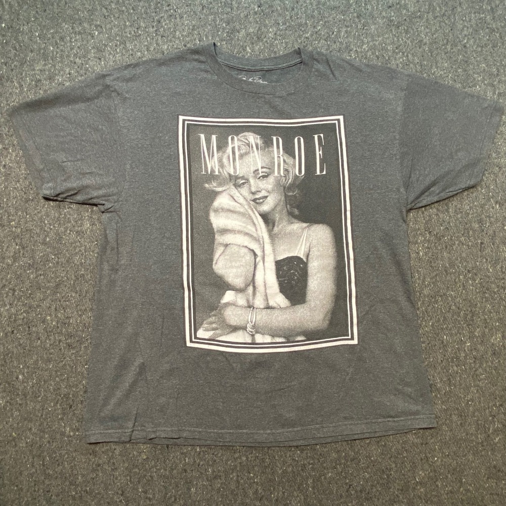 Marilyn Monroe Graphic T Shirt XL Mens Gray Short Sleeve Portrait Tee 4813